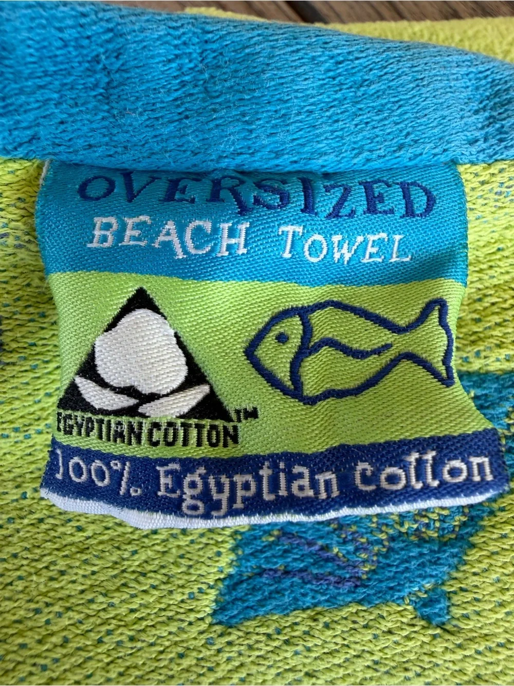 Kirkland Hawaiian Tiki Hibiscus Egyptian Cotton Lrg Beach Towel Blue Green 36x66